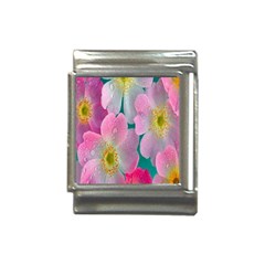 Pink Neon Flowers, Flower Italian Charm (13mm) by nateshop