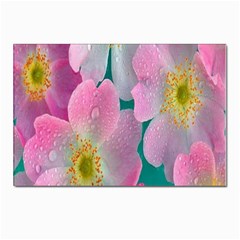 Pink Neon Flowers, Flower Postcards 5  X 7  (pkg Of 10) by nateshop