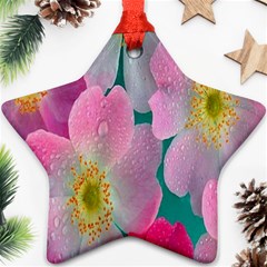 Pink Neon Flowers, Flower Star Ornament (two Sides) by nateshop