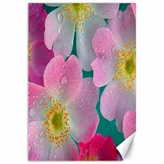 Pink Neon Flowers, Flower Canvas 12  X 18  by nateshop