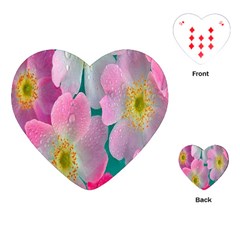 Pink Neon Flowers, Flower Playing Cards Single Design (heart) by nateshop