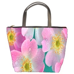 Pink Neon Flowers, Flower Bucket Bag