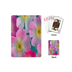 Pink Neon Flowers, Flower Playing Cards Single Design (mini) by nateshop