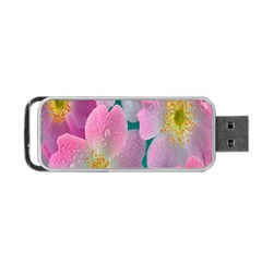 Pink Neon Flowers, Flower Portable Usb Flash (one Side) by nateshop