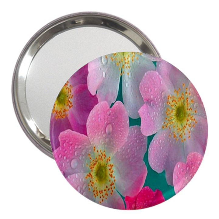 Pink Neon Flowers, Flower 3  Handbag Mirrors