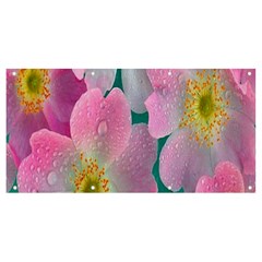 Pink Neon Flowers, Flower Banner And Sign 8  X 4  by nateshop