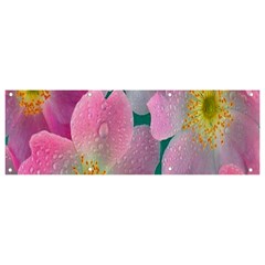 Pink Neon Flowers, Flower Banner And Sign 9  X 3  by nateshop