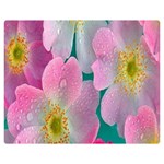 Pink Neon Flowers, Flower Premium Plush Fleece Blanket (Medium) 60 x50  Blanket Front