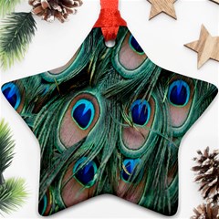 Peacock-feathers,blue2 Star Ornament (two Sides) by nateshop