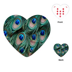 Peacock-feathers,blue2 Playing Cards Single Design (heart) by nateshop