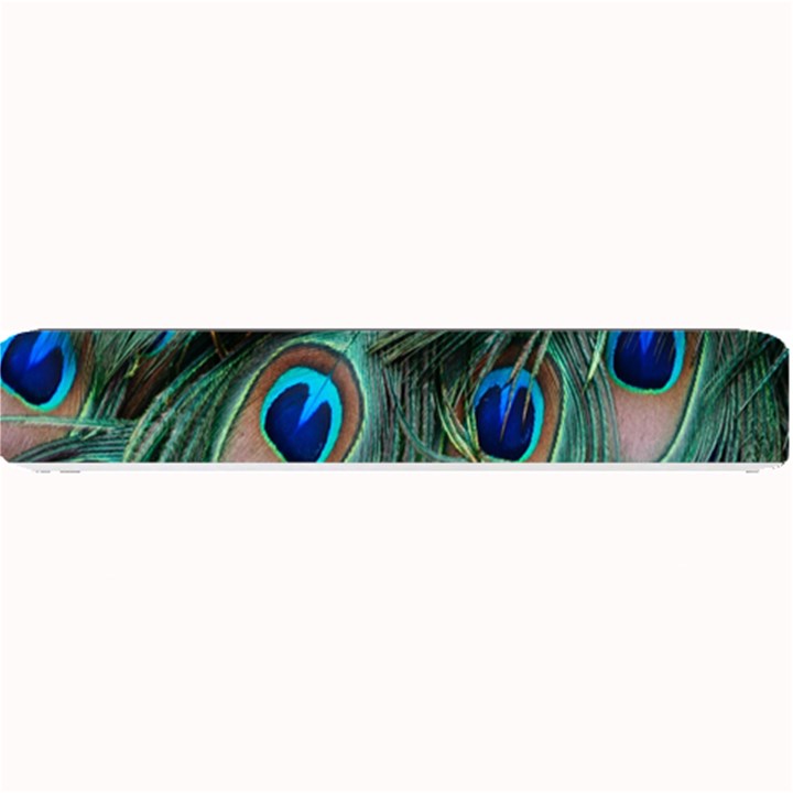 Peacock-feathers,blue2 Small Bar Mat