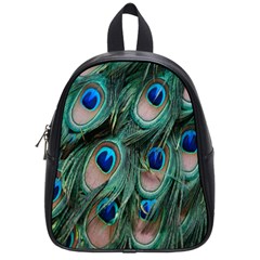 Peacock-feathers,blue2 School Bag (small) by nateshop