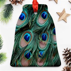 Peacock-feathers,blue2 Ornament (bell) by nateshop