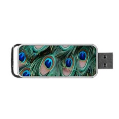 Peacock-feathers,blue2 Portable Usb Flash (one Side) by nateshop