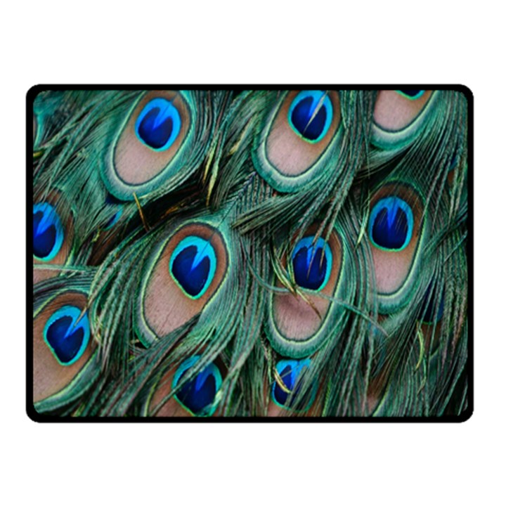 Peacock-feathers,blue2 Two Sides Fleece Blanket (Small)