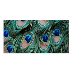 Peacock-feathers,blue2 Satin Shawl 45  X 80  by nateshop