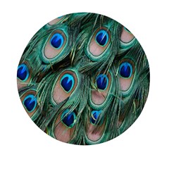 Peacock-feathers,blue2 Mini Round Pill Box by nateshop