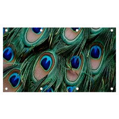 Peacock-feathers,blue2 Banner And Sign 7  X 4  by nateshop