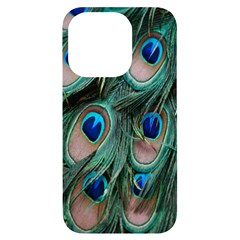 Peacock-feathers,blue2 Iphone 14 Pro Black Uv Print Case by nateshop