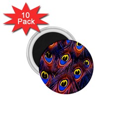 Peacock-feathers,blue,yellow 1 75  Magnets (10 Pack)  by nateshop