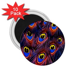 Peacock-feathers,blue,yellow 2 25  Magnets (10 Pack)  by nateshop