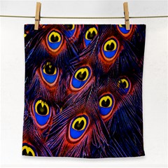 Peacock-feathers,blue,yellow Face Towel by nateshop