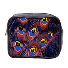 Peacock-feathers,blue,yellow Mini Toiletries Bag (two Sides) by nateshop