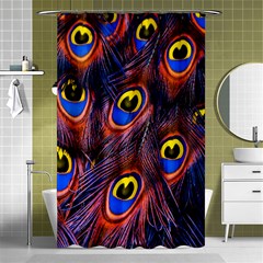 Peacock-feathers,blue,yellow Shower Curtain 48  X 72  (small)  by nateshop