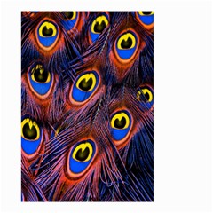 Peacock-feathers,blue,yellow Small Garden Flag (two Sides) by nateshop