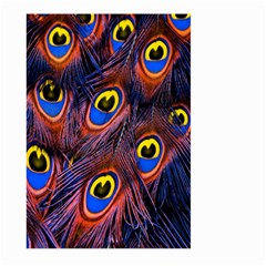 Peacock-feathers,blue,yellow Large Garden Flag (two Sides) by nateshop