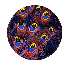 Peacock-feathers,blue,yellow Mini Round Pill Box (pack Of 3) by nateshop