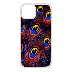 Peacock-feathers,blue,yellow Iphone 14 Tpu Uv Print Case by nateshop