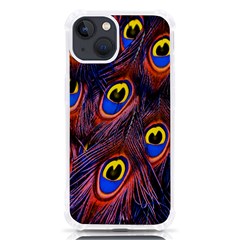 Peacock-feathers,blue,yellow Iphone 13 Tpu Uv Print Case by nateshop