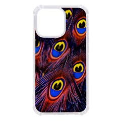 Peacock-feathers,blue,yellow Iphone 13 Pro Tpu Uv Print Case by nateshop