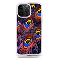 Peacock-feathers,blue,yellow Iphone 14 Pro Max Tpu Uv Print Case by nateshop