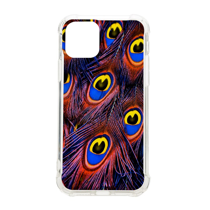 Peacock-feathers,blue,yellow iPhone 11 Pro 5.8 Inch TPU UV Print Case