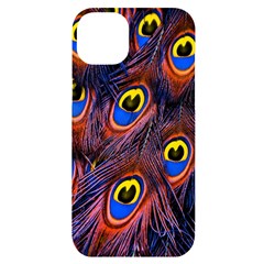 Peacock-feathers,blue,yellow Iphone 14 Plus Black Uv Print Case by nateshop