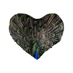 Peacock-feathers1 Standard 16  Premium Flano Heart Shape Cushions by nateshop