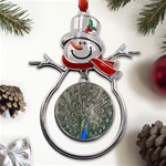 Peacock-feathers1 Metal Snowman Ornament Front