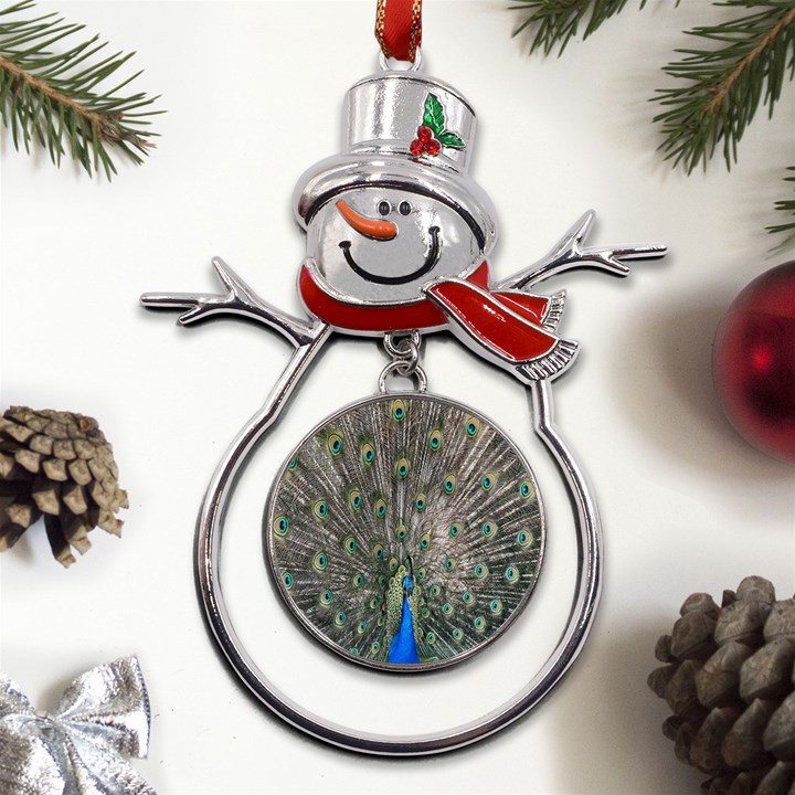 Peacock-feathers1 Metal Snowman Ornament