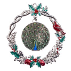 Peacock-feathers1 Metal X mas Wreath Holly Leaf Ornament by nateshop