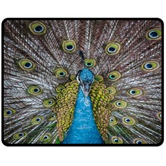 Peacock-feathers2 Fleece Blanket (medium) by nateshop