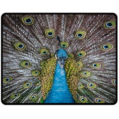 Peacock-feathers2 Two Sides Fleece Blanket (medium) by nateshop