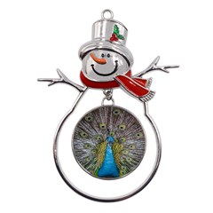 Peacock-feathers2 Metal Snowman Ornament by nateshop