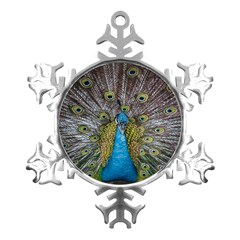 Peacock-feathers2 Metal Small Snowflake Ornament by nateshop