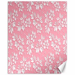 Pink Texture With White Flowers, Pink Floral Background Canvas 16  X 20  by nateshop