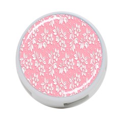 Pink Texture With White Flowers, Pink Floral Background 4-port Usb Hub (one Side) by nateshop