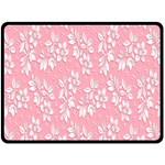 Pink Texture With White Flowers, Pink Floral Background Fleece Blanket (Large) 80 x60  Blanket Front