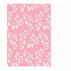 Pink Texture With White Flowers, Pink Floral Background Large Garden Flag (two Sides) by nateshop