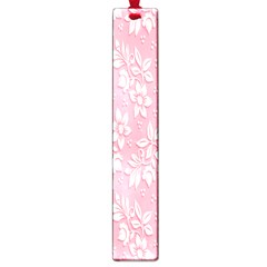 Pink Texture With White Flowers, Pink Floral Background Large Book Marks by nateshop